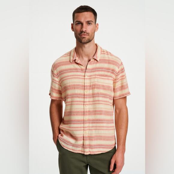 Marine Layer Stretch Selvage Stripe Shirt Men's Large - Picture 7 of 7